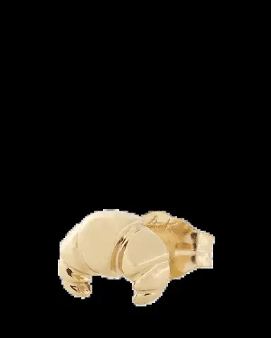 Alison Lou 14K Yellow Gold Croissant Stud Earring, Single | Thumbnail 2 Alison Lou 14K Yellow Gold Croissant Stud Earring, Single | Thumbnail 2