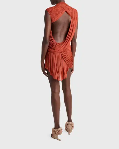 Balmain Draped Jersey Backless Mini Dress | Thumbnail 2 Balmain Draped Jersey Backless Mini Dress | Thumbnail 2
