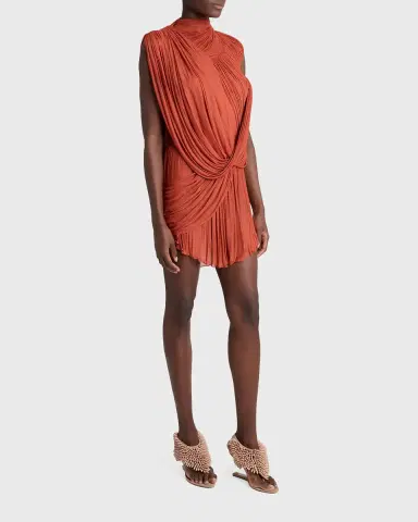 Balmain Draped Jersey Backless Mini Dress | Thumbnail 3 Balmain Draped Jersey Backless Mini Dress | Thumbnail 3