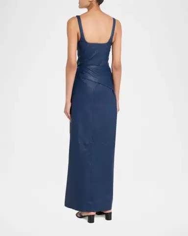Simkhai Lyle Draped Leather Dress | Thumbnail 2 Simkhai Lyle Draped Leather Dress | Thumbnail 2