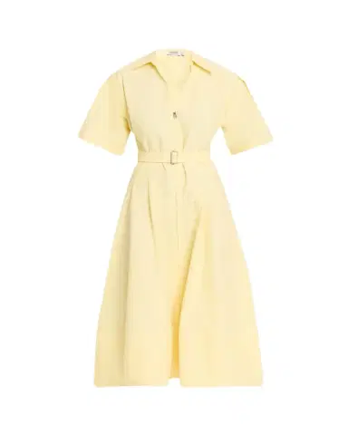 SIMKHAI Meridith Belted Short-Sleeve Midi Dress | Thumbnail 1 SIMKHAI Meridith Belted Short-Sleeve Midi Dress | Thumbnail 1