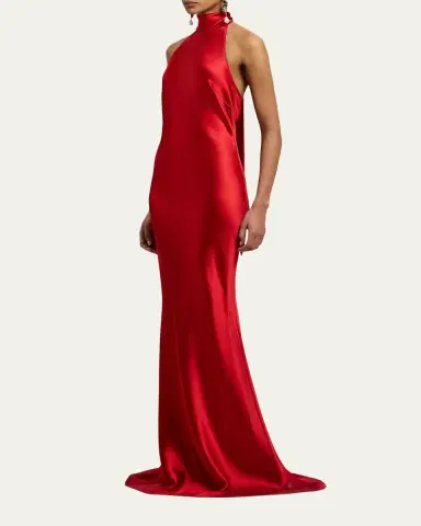 Ralph Lauren Collection Chilton Stretch Satin Evening Dress | Thumbnail 4 Ralph Lauren Collection Chilton Stretch Satin Evening Dress | Thumbnail 4