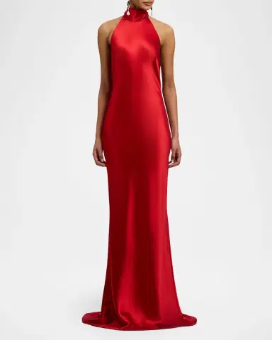 Ralph Lauren Collection Chilton Stretch Satin Evening Dress | Thumbnail 6 Ralph Lauren Collection Chilton Stretch Satin Evening Dress | Thumbnail 6
