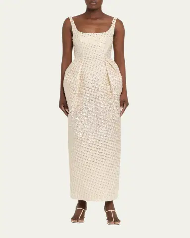 CHRISTOPHER JOHN ROGERS Halftone Wiggle Dot Metallic Jacquard Dress | Thumbnail 2 CHRISTOPHER JOHN ROGERS Halftone Wiggle Dot Metallic Jacquard Dress | Thumbnail 2