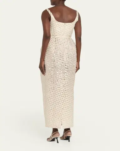 CHRISTOPHER JOHN ROGERS Halftone Wiggle Dot Metallic Jacquard Dress | Thumbnail 3 CHRISTOPHER JOHN ROGERS Halftone Wiggle Dot Metallic Jacquard Dress | Thumbnail 3