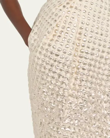 CHRISTOPHER JOHN ROGERS Halftone Wiggle Dot Metallic Jacquard Dress | Thumbnail 5 CHRISTOPHER JOHN ROGERS Halftone Wiggle Dot Metallic Jacquard Dress | Thumbnail 5