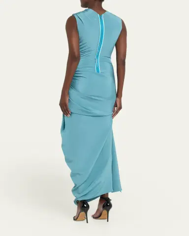 CHRISTOPHER JOHN ROGERS Silk Yanked Long Column Gown | Thumbnail 3 CHRISTOPHER JOHN ROGERS Silk Yanked Long Column Gown | Thumbnail 3