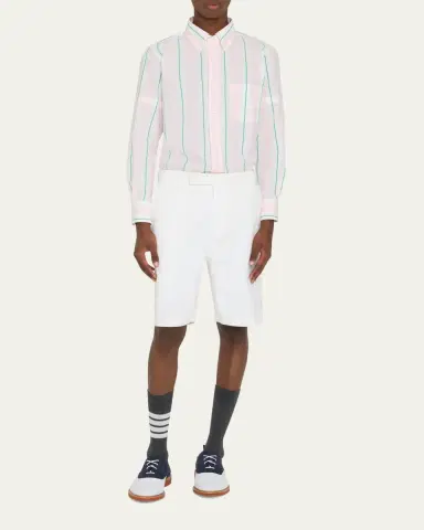 Thom Browne Striped Long-Sleeve Cotton Shirt | Thumbnail 2 Thom Browne Striped Long-Sleeve Cotton Shirt | Thumbnail 2