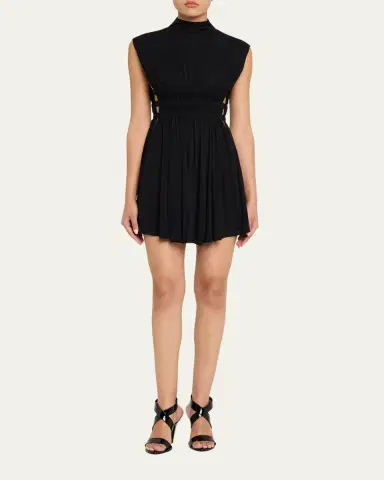 Alaïa Mock-Neck Waist-Cutout Jersey Backless Mini Dress | Thumbnail 2 Alaïa Mock-Neck Waist-Cutout Jersey Backless Mini Dress | Thumbnail 2