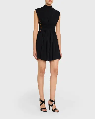 Alaïa Mock-Neck Waist-Cutout Jersey Backless Mini Dress | Thumbnail 8 Alaïa Mock-Neck Waist-Cutout Jersey Backless Mini Dress | Thumbnail 8