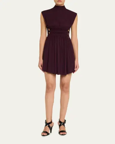 Alaïa Mock-Neck Waist-Cutout Jersey Backless Mini Dress | Thumbnail 10 Alaïa Mock-Neck Waist-Cutout Jersey Backless Mini Dress | Thumbnail 10