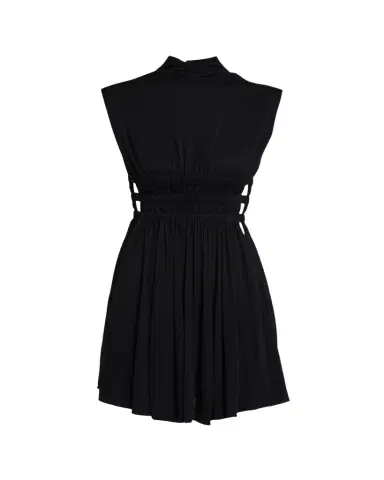 Alaïa Mock-Neck Waist-Cutout Jersey Backless Mini Dress | Thumbnail 1 Alaïa Mock-Neck Waist-Cutout Jersey Backless Mini Dress | Thumbnail 1