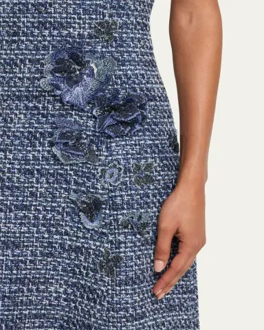 Rickie Freeman for Teri Jon Floral Tweed Short-Sleeve Dress | Thumbnail 5 Rickie Freeman for Teri Jon Floral Tweed Short-Sleeve Dress | Thumbnail 5