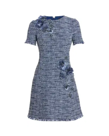 Rickie Freeman for Teri Jon Floral Tweed Short-Sleeve Dress | Thumbnail 1 Rickie Freeman for Teri Jon Floral Tweed Short-Sleeve Dress | Thumbnail 1
