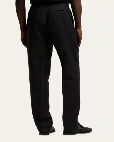 Ralph Lauren Purple Label Men's Silk and Linen Straight-Leg Pleated Trousers | Thumbnail 3 Ralph Lauren Purple Label Men's Silk and Linen Straight-Leg Pleated Trousers | Thumbnail 3