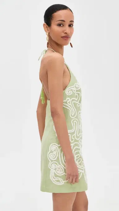 Hemant and Nandita Halter Neck ini Dress Sage | Thumbnail 5 Hemant and Nandita Halter Neck ini Dress Sage | Thumbnail 5