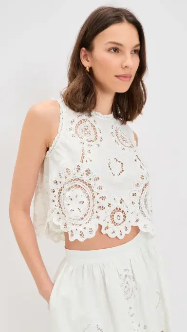Hunter Bell Francesca Top White | Thumbnail 2 Hunter Bell Francesca Top White | Thumbnail 2