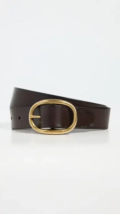 Madewell Oval Buckle Belt Coffee Bean M | Thumbnail 2 Madewell Oval Buckle Belt Coffee Bean M | Thumbnail 2