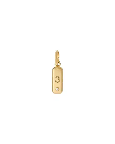 Jennifer Fisher Minimal Block Number Dog Tag in 18K Yellow Gold | Thumbnail 1 Jennifer Fisher Minimal Block Number Dog Tag in 18K Yellow Gold | Thumbnail 1