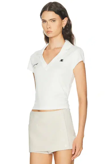 Courrèges Sports Cropped Polo Top | Thumbnail 2 Courrèges Sports Cropped Polo Top | Thumbnail 2