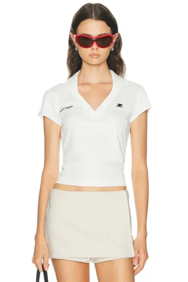 Courrèges Sports Cropped Polo Top | Thumbnail 1 Courrèges Sports Cropped Polo Top | Thumbnail 1