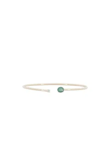 STONE AND STRAND Emerald Luxe Open Bangle Bracelet | Thumbnail 3 STONE AND STRAND Emerald Luxe Open Bangle Bracelet | Thumbnail 3