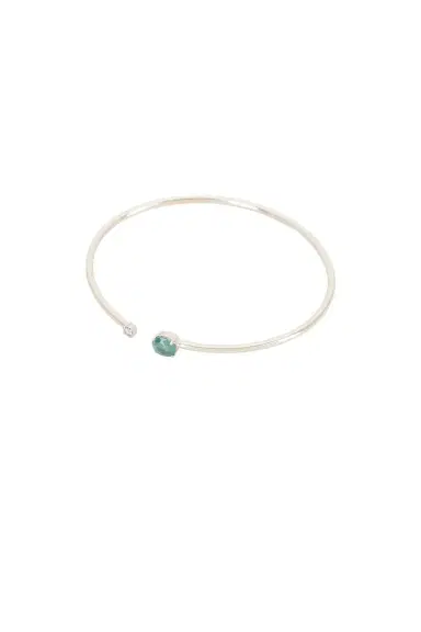 STONE AND STRAND Emerald Luxe Open Bangle Bracelet | Thumbnail 1 STONE AND STRAND Emerald Luxe Open Bangle Bracelet | Thumbnail 1