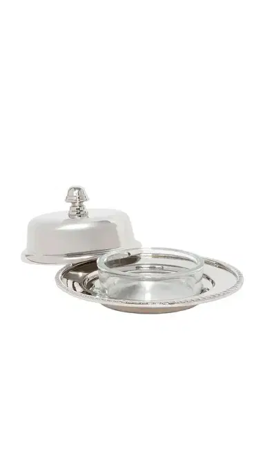 The Favorites Parisian Butter Dish With Cover And Glass Nickel | Thumbnail 2 The Favorites Parisian Butter Dish With Cover And Glass Nickel | Thumbnail 2