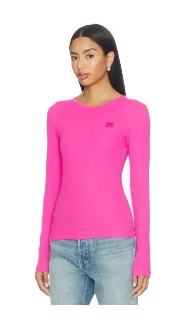Ganni Soft Cotton Rib Long Sleeve Top | Thumbnail 2 Ganni Soft Cotton Rib Long Sleeve Top | Thumbnail 2