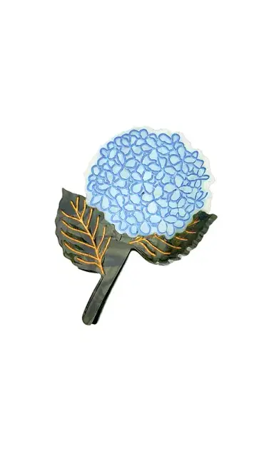 Solar Eclipse Hand-painted Hydrangea Claw Hair Clip | Thumbnail 1 Solar Eclipse Hand-painted Hydrangea Claw Hair Clip | Thumbnail 1