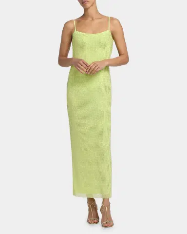 AREA Crystal Hotfix Mesh Backless Maxi Dress | Thumbnail 7 AREA Crystal Hotfix Mesh Backless Maxi Dress | Thumbnail 7