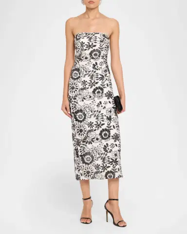Ramy Brook Bonnie Strapless Floral Sequin Column Midi Dress | Thumbnail 2 Ramy Brook Bonnie Strapless Floral Sequin Column Midi Dress | Thumbnail 2