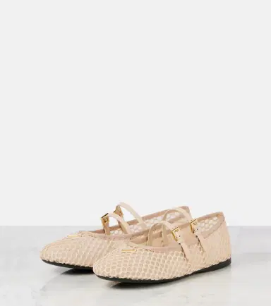 Prada Macramé mesh Mary Jane flats | Thumbnail 2 Prada Macramé mesh Mary Jane flats | Thumbnail 2