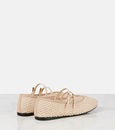 Prada Macramé mesh Mary Jane flats | Thumbnail 4 Prada Macramé mesh Mary Jane flats | Thumbnail 4