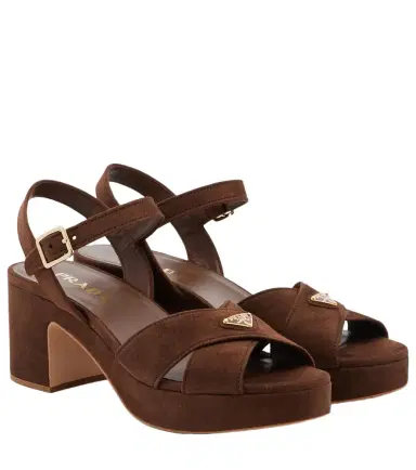Prada Suede platform sandals | Thumbnail 1 Prada Suede platform sandals | Thumbnail 1