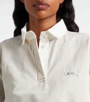 Prada Cotton and linen polo shirt | Thumbnail 2 Prada Cotton and linen polo shirt | Thumbnail 2