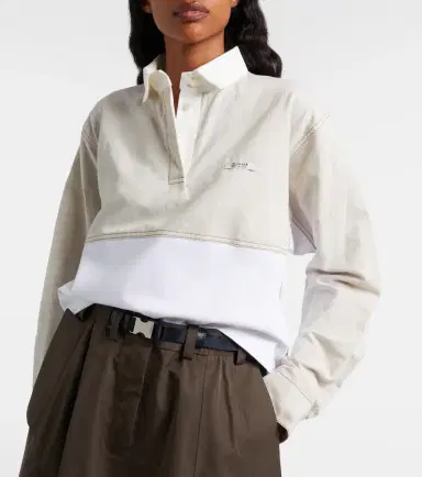Prada Cotton and linen polo shirt | Thumbnail 4 Prada Cotton and linen polo shirt | Thumbnail 4