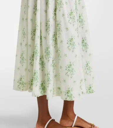 DÔEN Dôen Ischia gathered floral cotton midi dress | Thumbnail 4 DÔEN Dôen Ischia gathered floral cotton midi dress | Thumbnail 4