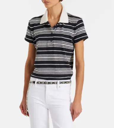 Frame Striped linen-blend polo shirt | Thumbnail 2 Frame Striped linen-blend polo shirt | Thumbnail 2