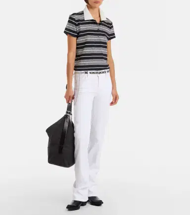 Frame Striped linen-blend polo shirt | Thumbnail 3 Frame Striped linen-blend polo shirt | Thumbnail 3