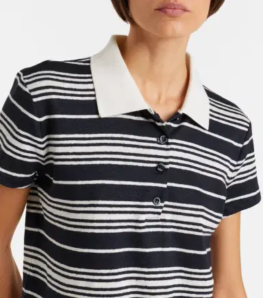 Frame Striped linen-blend polo shirt | Thumbnail 4 Frame Striped linen-blend polo shirt | Thumbnail 4