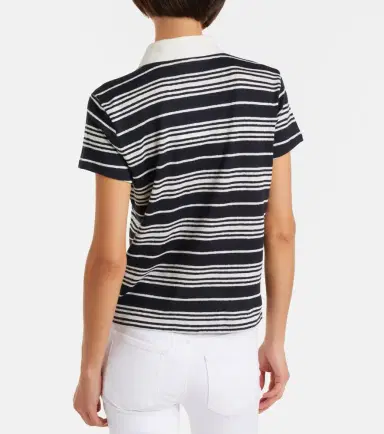 Frame Striped linen-blend polo shirt | Thumbnail 5 Frame Striped linen-blend polo shirt | Thumbnail 5
