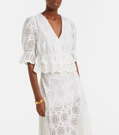 Frame The Deco broderie anglaise cotton blouse | Thumbnail 2 Frame The Deco broderie anglaise cotton blouse | Thumbnail 2
