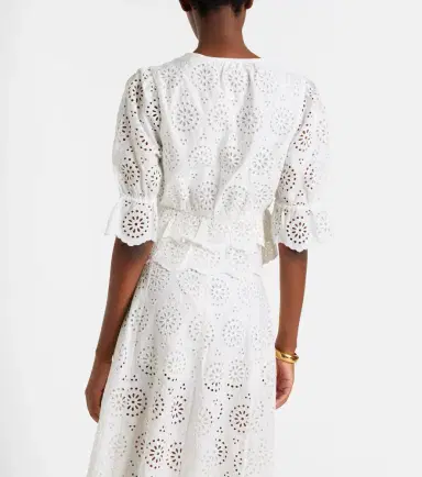 Frame The Deco broderie anglaise cotton blouse | Thumbnail 4 Frame The Deco broderie anglaise cotton blouse | Thumbnail 4