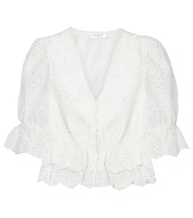 Frame The Deco broderie anglaise cotton blouse | Thumbnail 1 Frame The Deco broderie anglaise cotton blouse | Thumbnail 1