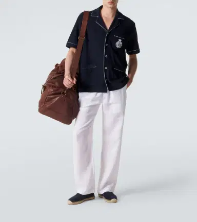 Ralph Lauren Purple Label Embroidered cotton and silk terry shirt | Thumbnail 2 Ralph Lauren Purple Label Embroidered cotton and silk terry shirt | Thumbnail 2