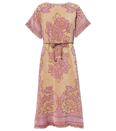 Zimmermann Aster floral fringed cotton terry midi dress | Thumbnail 1 Zimmermann Aster floral fringed cotton terry midi dress | Thumbnail 1