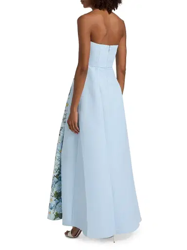 SACHIN BABI Women's Larisa Floral Mikado Gown - Sky Blue Cascade | Thumbnail 5 SACHIN BABI Women's Larisa Floral Mikado Gown - Sky Blue Cascade | Thumbnail 5