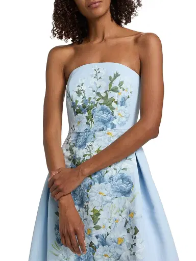 SACHIN BABI Women's Larisa Floral Mikado Gown - Sky Blue Cascade | Thumbnail 6 SACHIN BABI Women's Larisa Floral Mikado Gown - Sky Blue Cascade | Thumbnail 6