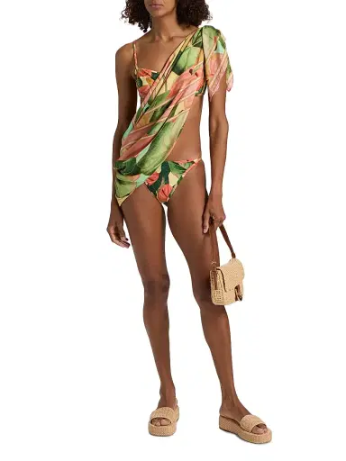 Farm Rio Women's Anturium Leaves Sarong - Light Green | Thumbnail 2 Farm Rio Women's Anturium Leaves Sarong - Light Green | Thumbnail 2